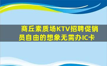 商丘素质场KTV招聘促销员自由的想象无需办IC卡